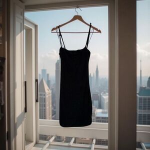 Better Be Spaghetti Strap Black Slim Fitting Mini Dress Size Small